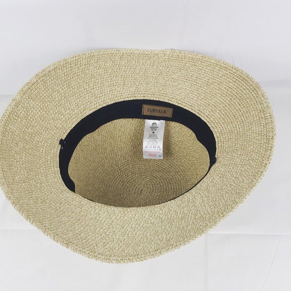 NWOT Furtalk Sun Hat with Black Ribbon Band - Picture 2 of 3